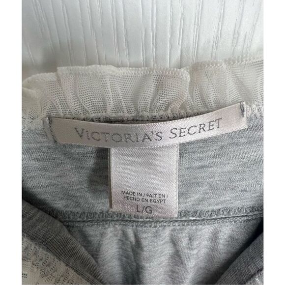 Victorias Secret Grey Spaghetti Strap Nighty Mini Dress With Lace - Picture 2 of 4